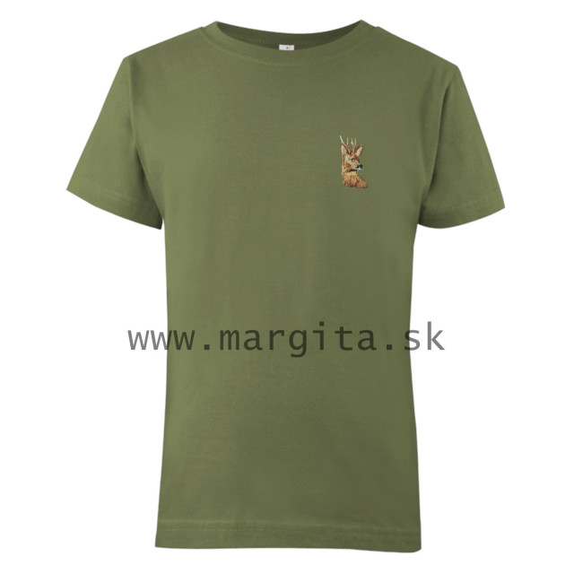Detské tričko OLIVE s výšivkou krátky rukáv - srnec