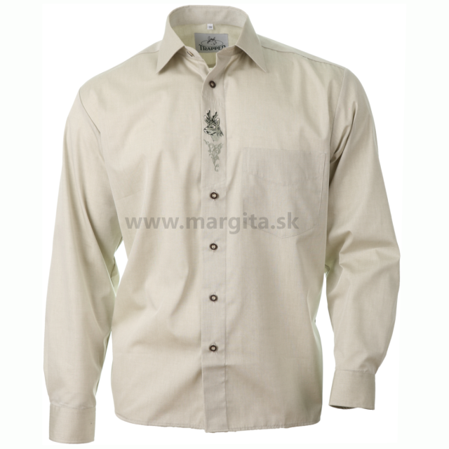 Pánska košeľa SRNČEK - zelená, dlhý rukáv